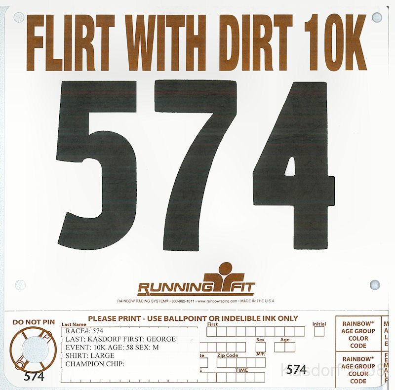Flirt w Dirt 10K 2008 0010.jpg - The official Toe-Jammer bid number 574.